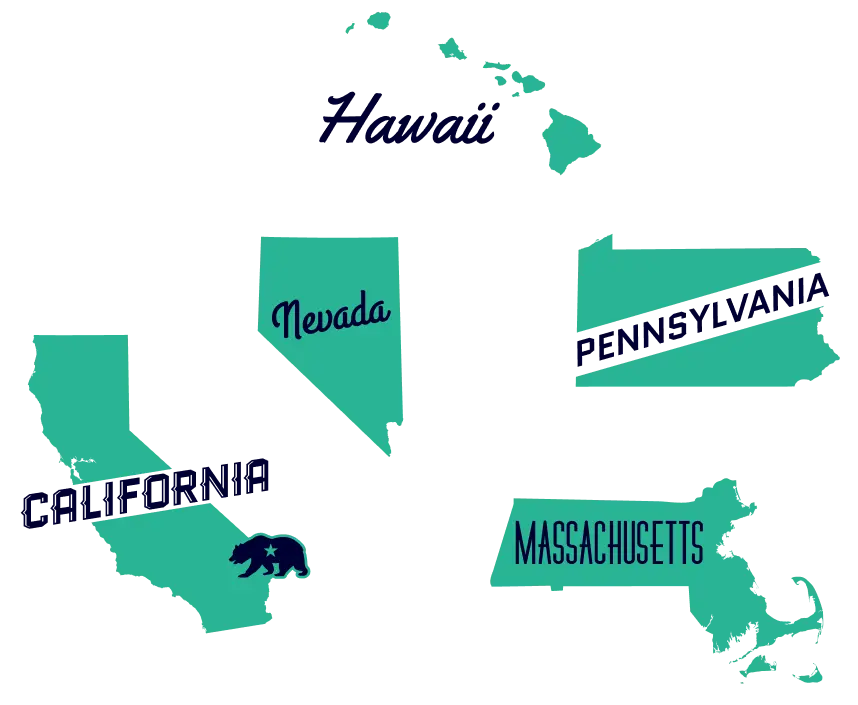 Map showing states with approved mandated reporter training